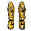 Yellow Doodle Cat Print Muay Thai Shin Guard-grizzshop