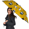 Yellow Doodle Cat Print Umbrella-grizzshop