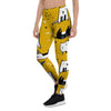 Yellow Doodle Cat Print Women's Leggings-grizzshop