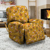 Yellow Floral Retro Print Recliner Cover-grizzshop