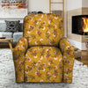 Yellow Floral Retro Print Recliner Cover-grizzshop