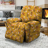 Yellow Floral Retro Print Recliner Cover-grizzshop