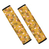 Yellow Floral Retro Print Seat Belt Cover-grizzshop