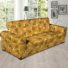 Yellow Floral Retro Print Sofa Cover-grizzshop