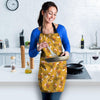 Yellow Floral Retro Print Women's Apron-grizzshop