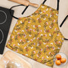 Yellow Floral Retro Print Women's Apron-grizzshop