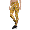 Yellow Floral Retro Print Women's Leggings-grizzshop