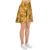 Yellow Floral Retro Print Women's Skirt-grizzshop