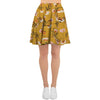 Yellow Floral Retro Print Women's Skirt-grizzshop