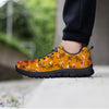 Yellow Floral Retro Print Women's Sneakers-grizzshop