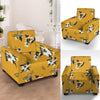 Yellow Flower Print Armchair Cover-grizzshop
