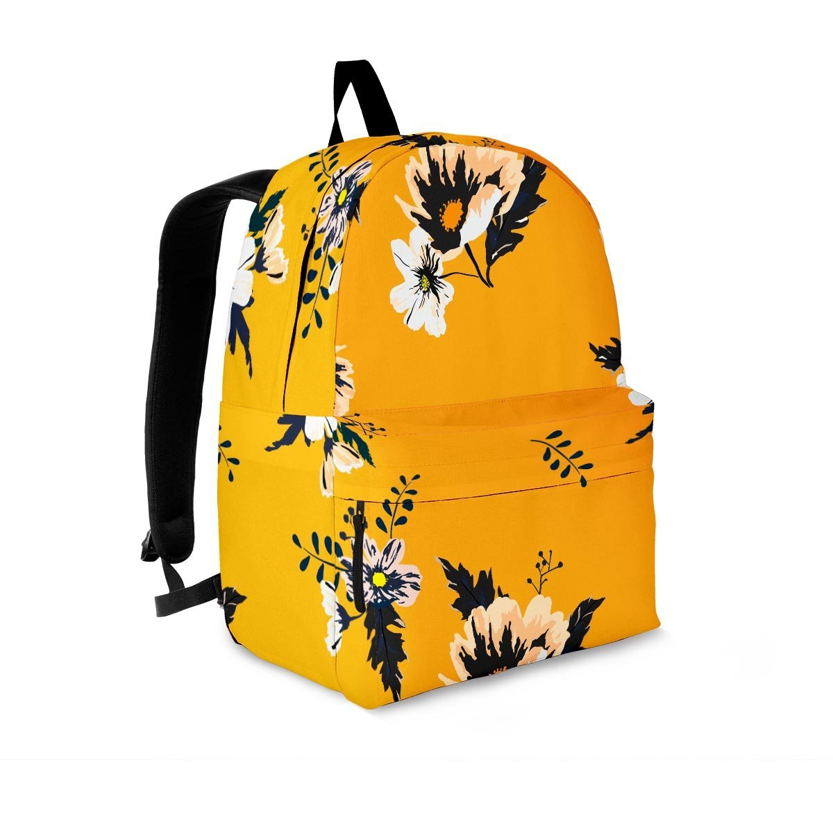 Yellow Flower Print Backpack-grizzshop
