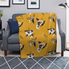 Yellow Flower Print Blanket-grizzshop