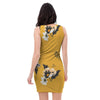 Yellow Flower Print Bodycon Dress-grizzshop