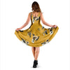 Yellow Flower Print Dress-grizzshop