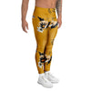 Yellow Flower Print Men's Leggings-grizzshop