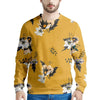 Yellow Flower Print Men's Sweatshirt-grizzshop