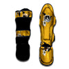 Yellow Flower Print Muay Thai Shin Guard-grizzshop