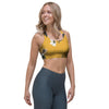 Yellow Flower Print Sports Bra-grizzshop