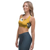 Yellow Flower Print Sports Bra-grizzshop