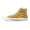 Yellow Flower Print Women's High Top Shoes-grizzshop