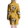 Yellow Flower Print Women's Robe-grizzshop