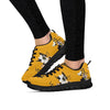 Yellow Flower Print Women's Sneakers-grizzshop