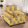 Yellow Hawaiian Pineapple Print Armchair Cover-grizzshop