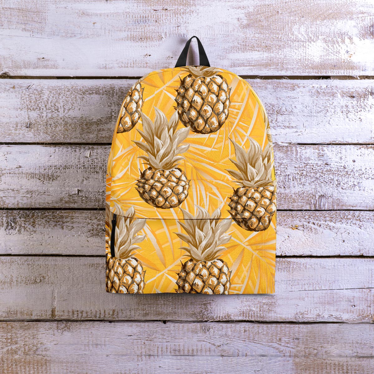 Yellow Hawaiian Pineapple Print Backpack-grizzshop