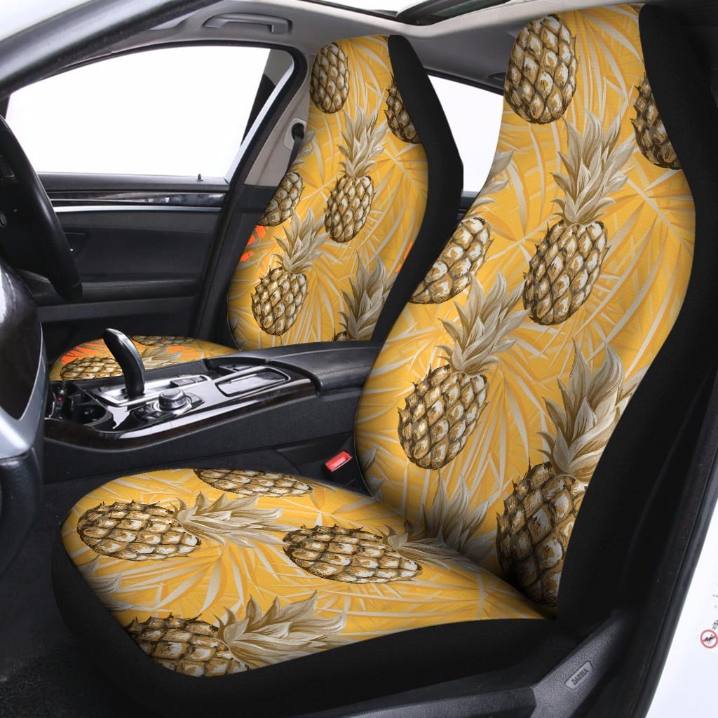 Yellow Hawaiian Pineapple Print Car Seat Covers-grizzshop