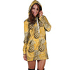 Yellow Hawaiian Pineapple Print Hoodie Dress-grizzshop