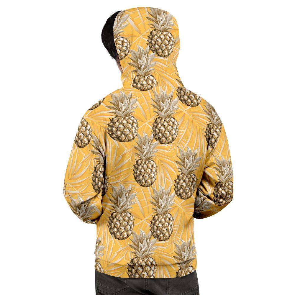 Yellow Hawaiian Pineapple Print Men's Hoodie-grizzshop