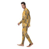 Yellow Hawaiian Pineapple Print Men's Pajamas-grizzshop