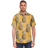 Yellow Hawaiian Pineapple Print Men's Short Sleeve Shirt-grizzshop