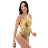 Yellow Hawaiian Pineapple Print One Piece Swimsuite-grizzshop