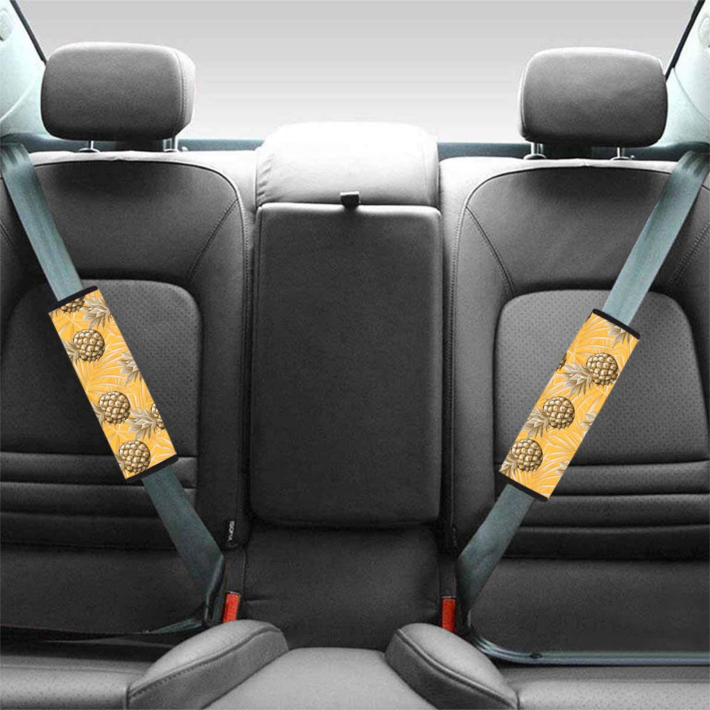 Yellow Hawaiian Pineapple Print Seat Belt Cover-grizzshop
