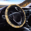 Yellow Hawaiian Pineapple Print Steering Wheel Cover-grizzshop
