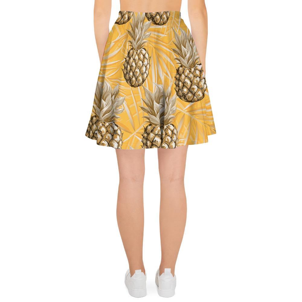 Yellow Hawaiian Pineapple Print Women's Skirt-grizzshop