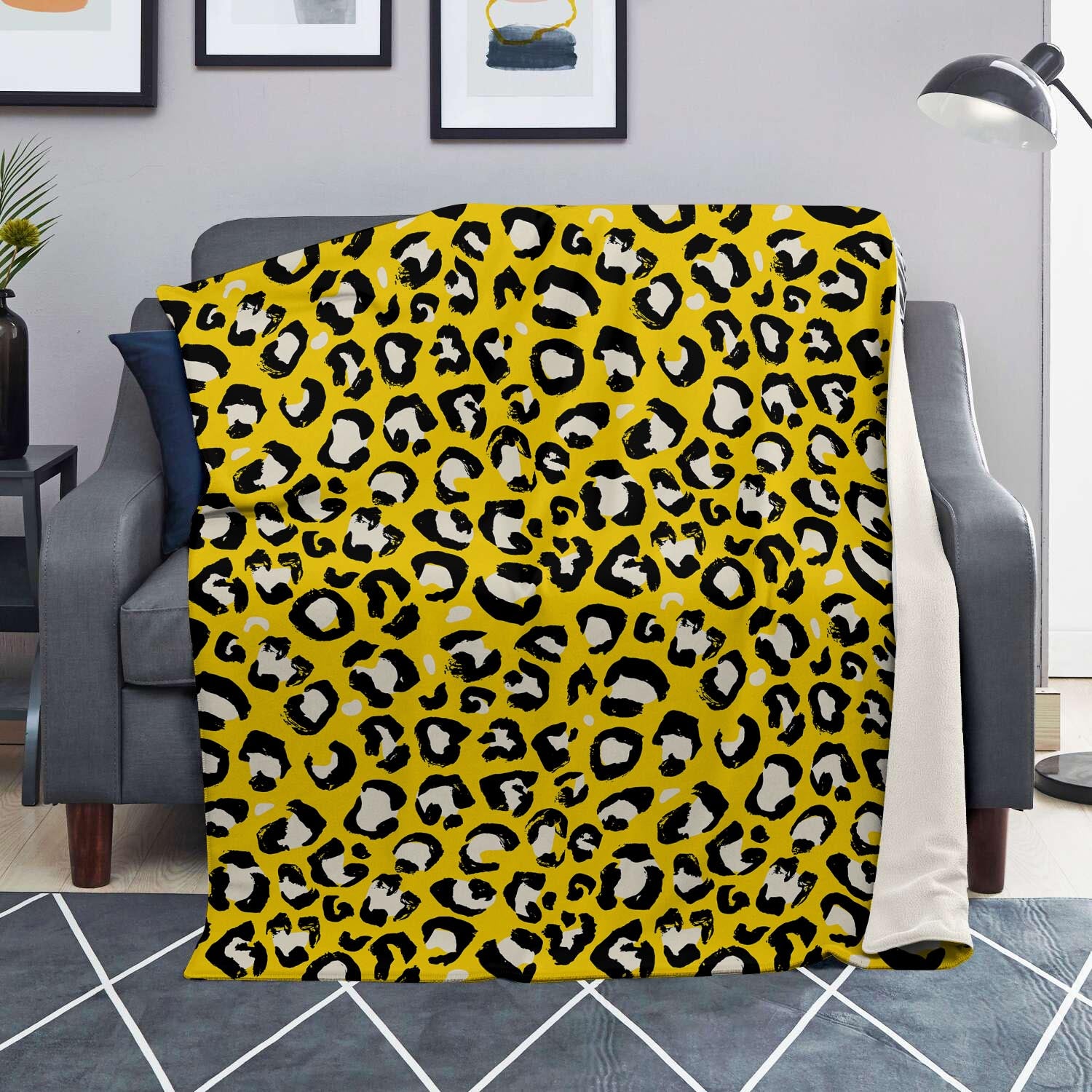 Yellow Leopard Blanket-grizzshop