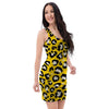 Yellow Leopard Bodycon Dress-grizzshop