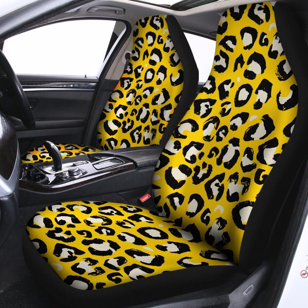 Yellow Leopard Car Seat Covers-grizzshop