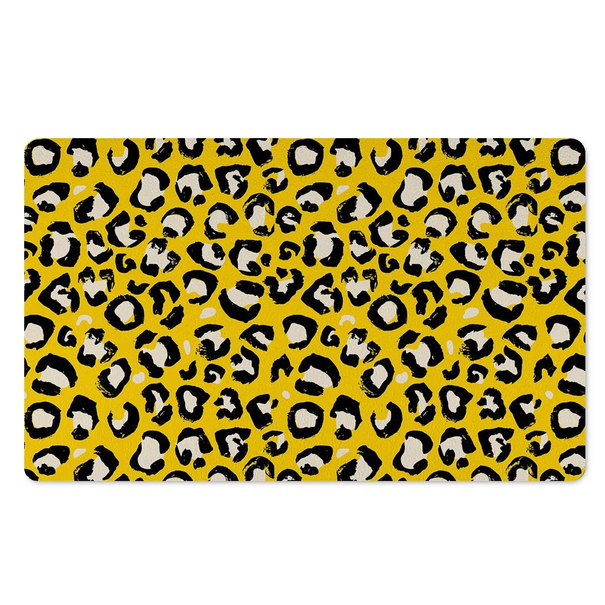 Yellow Leopard Door Mat-grizzshop
