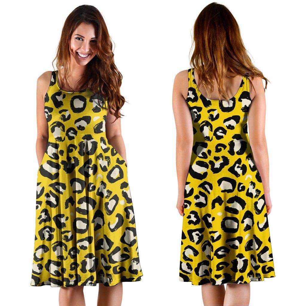 Yellow Leopard Dress-grizzshop