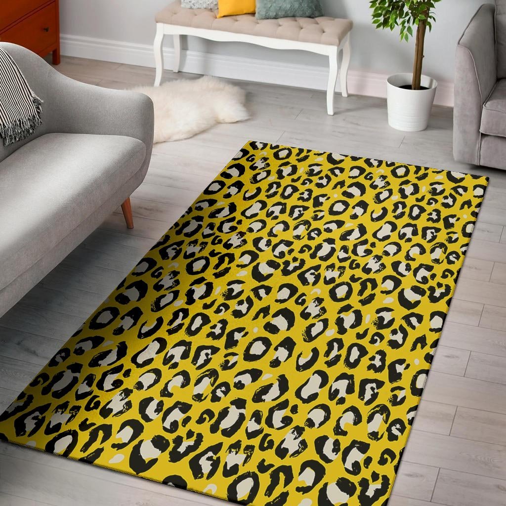 Yellow Leopard Floor Mat-grizzshop