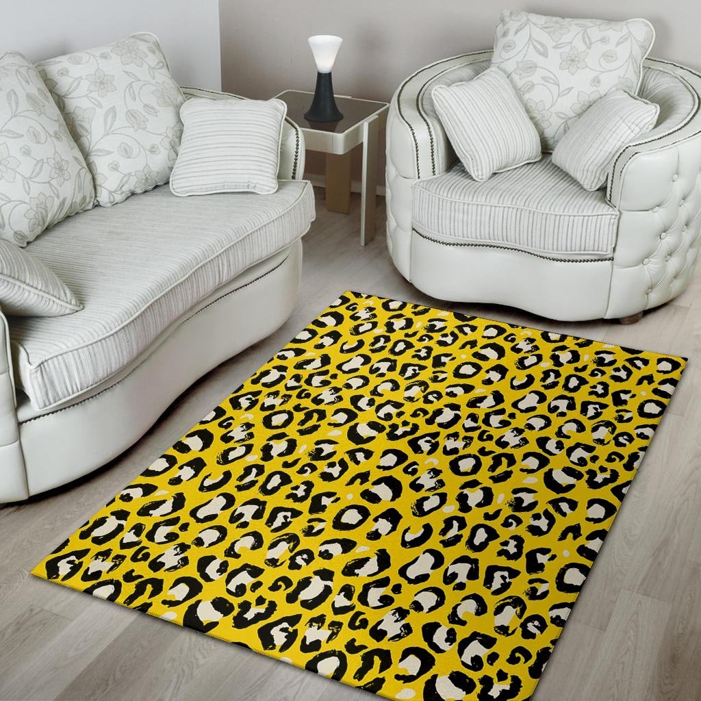 Yellow Leopard Floor Mat-grizzshop