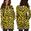 Yellow Leopard Hoodie Dress-grizzshop