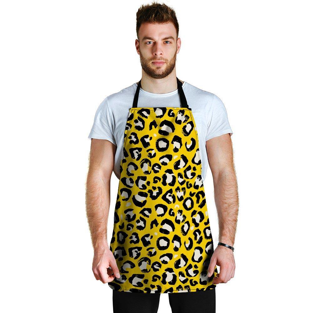 Yellow Leopard Men's Apron-grizzshop