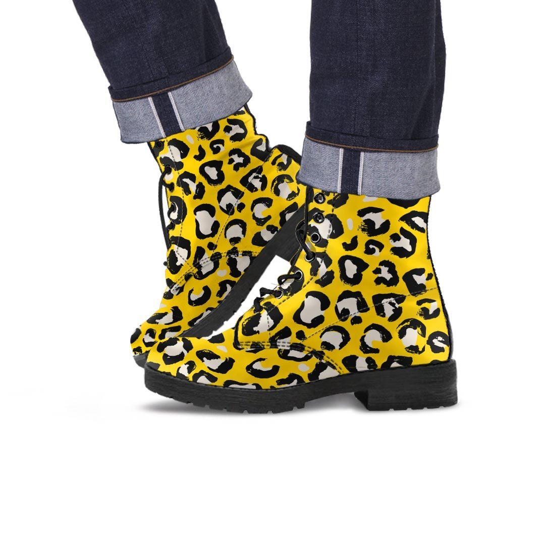 Yellow Leopard Men's Boots-grizzshop