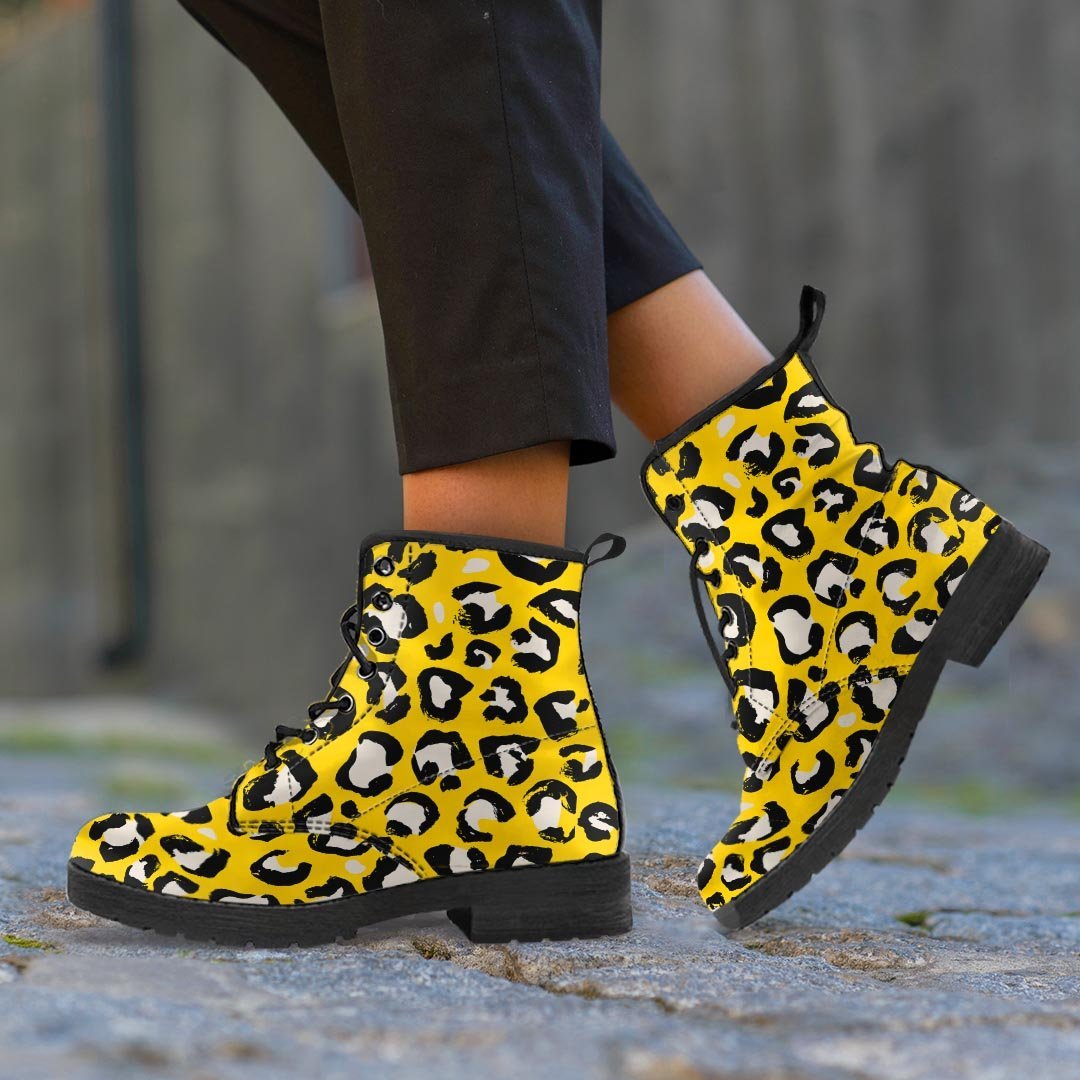 Yellow Leopard Men's Boots-grizzshop