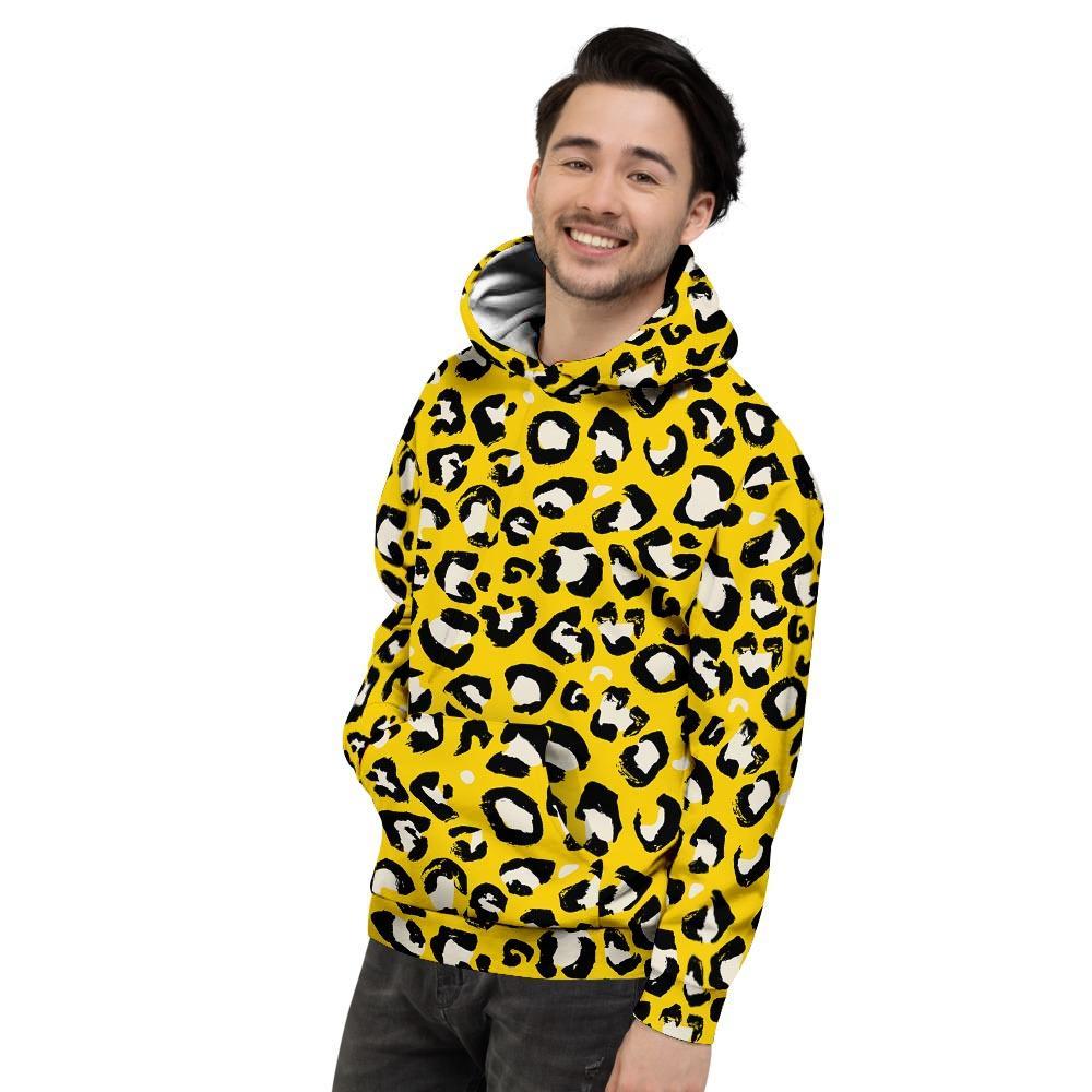 Yellow Leopard Men's Hoodie-grizzshop
